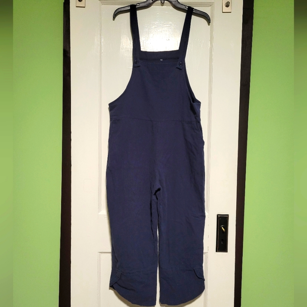 Navy Blue Linen Cotton One Piece Sz Large